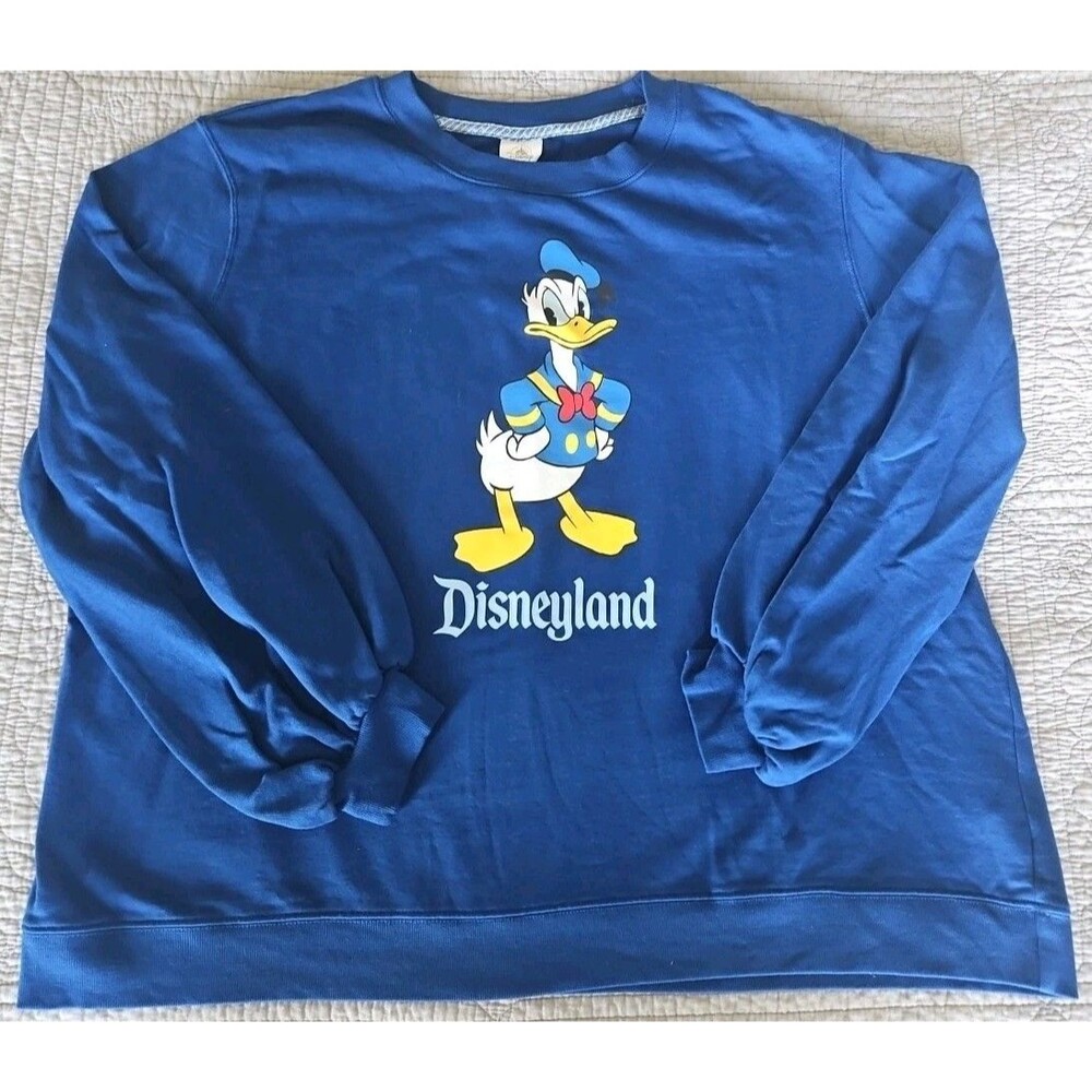 Disneyland Blue Crewneck Womens 2XL Sweatshirt Donald Duck Disney Pullover